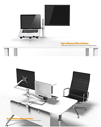 OA-7 Dual Monitor Stand - 25 Inch LCD Monitor & Laptop Holder with Adjustable Arm Mount for Home Office & Gaming Setup | Ergonomic Desk Mount Bracket for Dual Screen Workstations