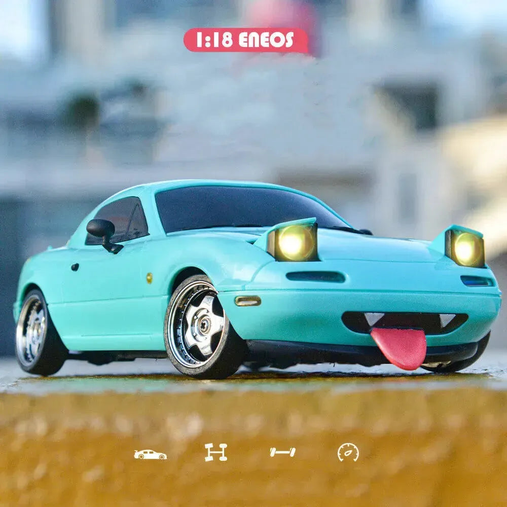 LDRC 1804 1/18 Scale RC Drift Car RTR with Gyro - Mazda MX-5 2.4G RWD Alloy Body & LED Lights | Ready-to-Race Remote Control Car for Adults & Teens | Perfect for Indoor/Outdoor Drifting, Racing & Car Shows (US Only)