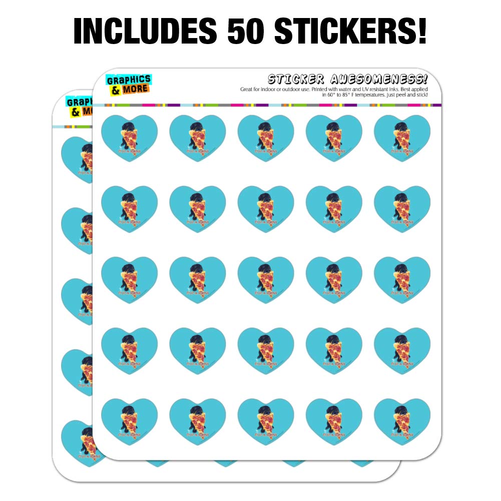 Funny Dog Planner Stickers - Heart Shaped Pizza & Pepperoni Design for Scrapbooking, Bullet Journal, DIY Crafts - Cute Puppy Humor Decals for Planners, Calendars & School Supplies