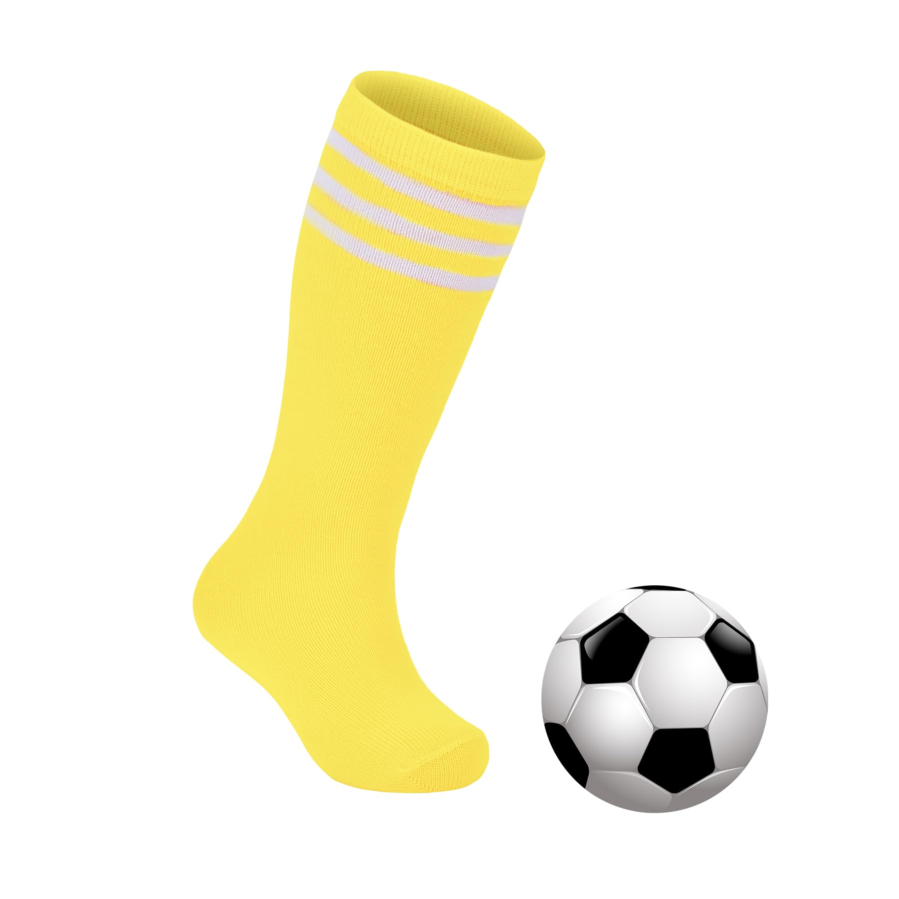 Zando Kids Soccer Socks - Knee High Cotton Athletic Socks for Boys & Girls - Breathable Youth Baseball Socks for Sports & Training - Perfect for Soccer, Baseball & School PE Activities