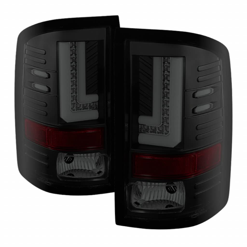 GMC Sierra 2500/3500 HD 2014-2016 LED Tail Lights Pair - Black Smoke (ALT-YD-GS14-LBLED-BSM) | Upgrade Your Truck's Style & Safety | Perfect for Night Driving & Custom Builds