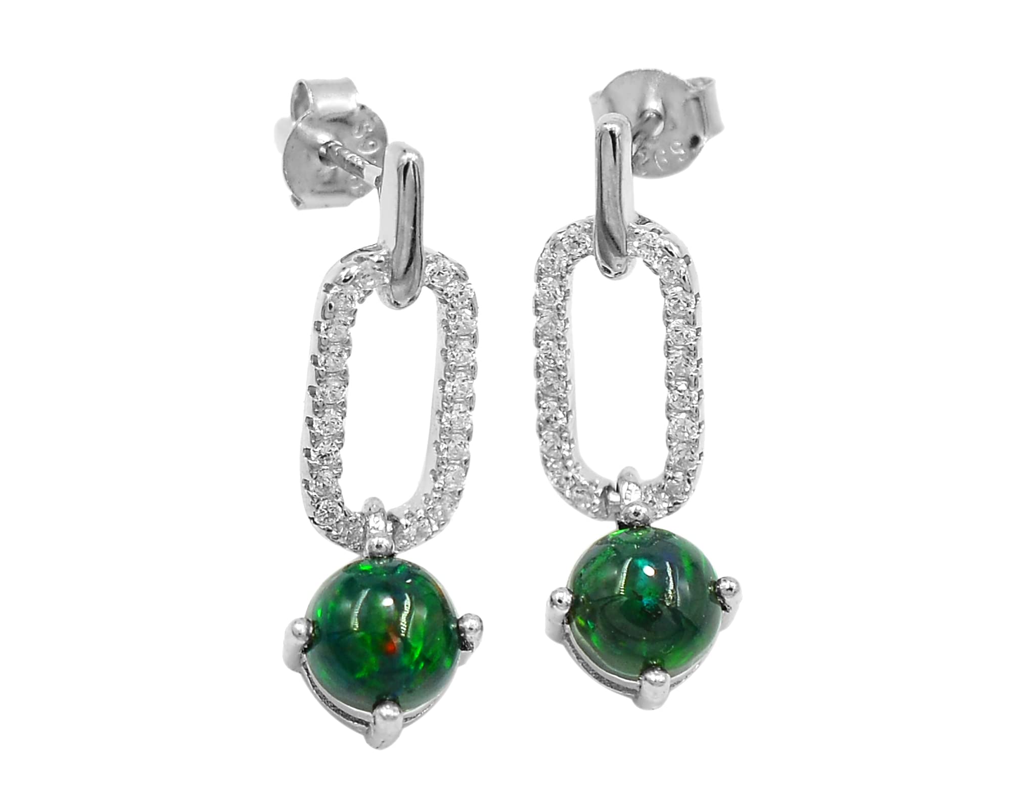 Natural Black Opal Jewelry Set - October Birthstone Ring, Earrings & Pendant in 925 Sterling Silver | Anniversary Gift for Wife, Mother, Girlfriend | Perfect for Weddings, Date Nights & Special Occasions