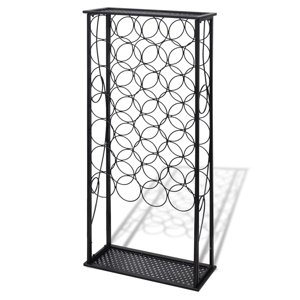 CHARMMA 28 Bottle Metal Wine Rack - Sturdy Wall Mounted Wine Storage Organizer for Kitchen, Dining Room, Bar & Cellar