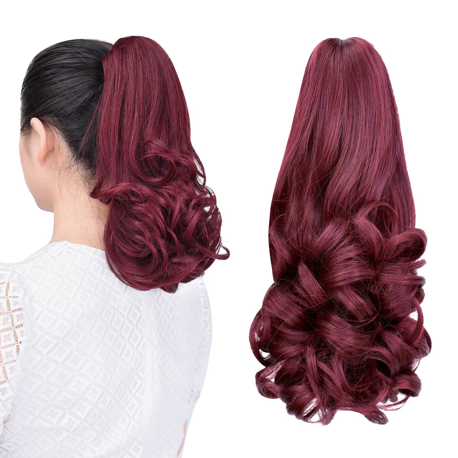Natural Straight Ponytail Hair Extension with Claw Clip - Seamless Blonde Brown Black Hairpiece for Women - Perfect for Parties, Weddings & Everyday Styling