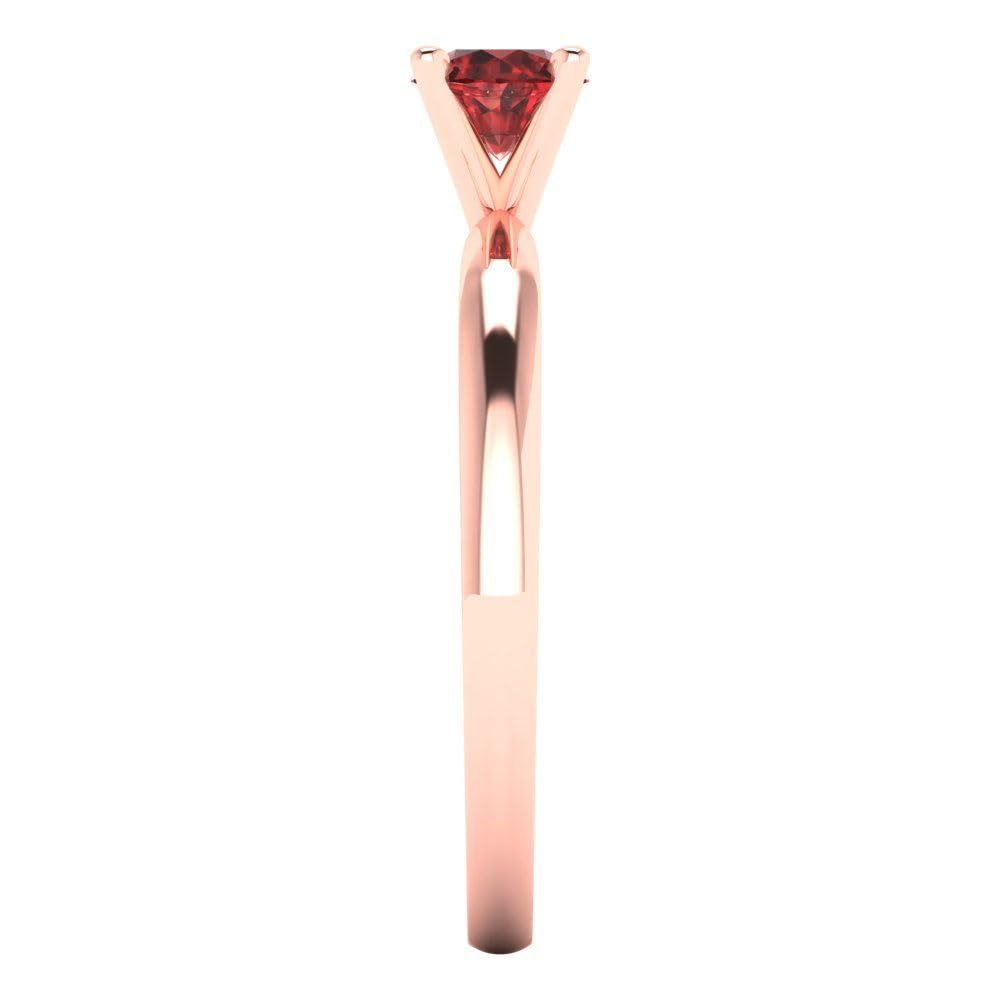 0.50 Carat Round Cut Natural Garnet Solitaire Engagement Ring in 14K Rose Gold - Elegant Bridal & Anniversary Jewelry for Women, Perfect for Proposals, Weddings, and Special Occasions