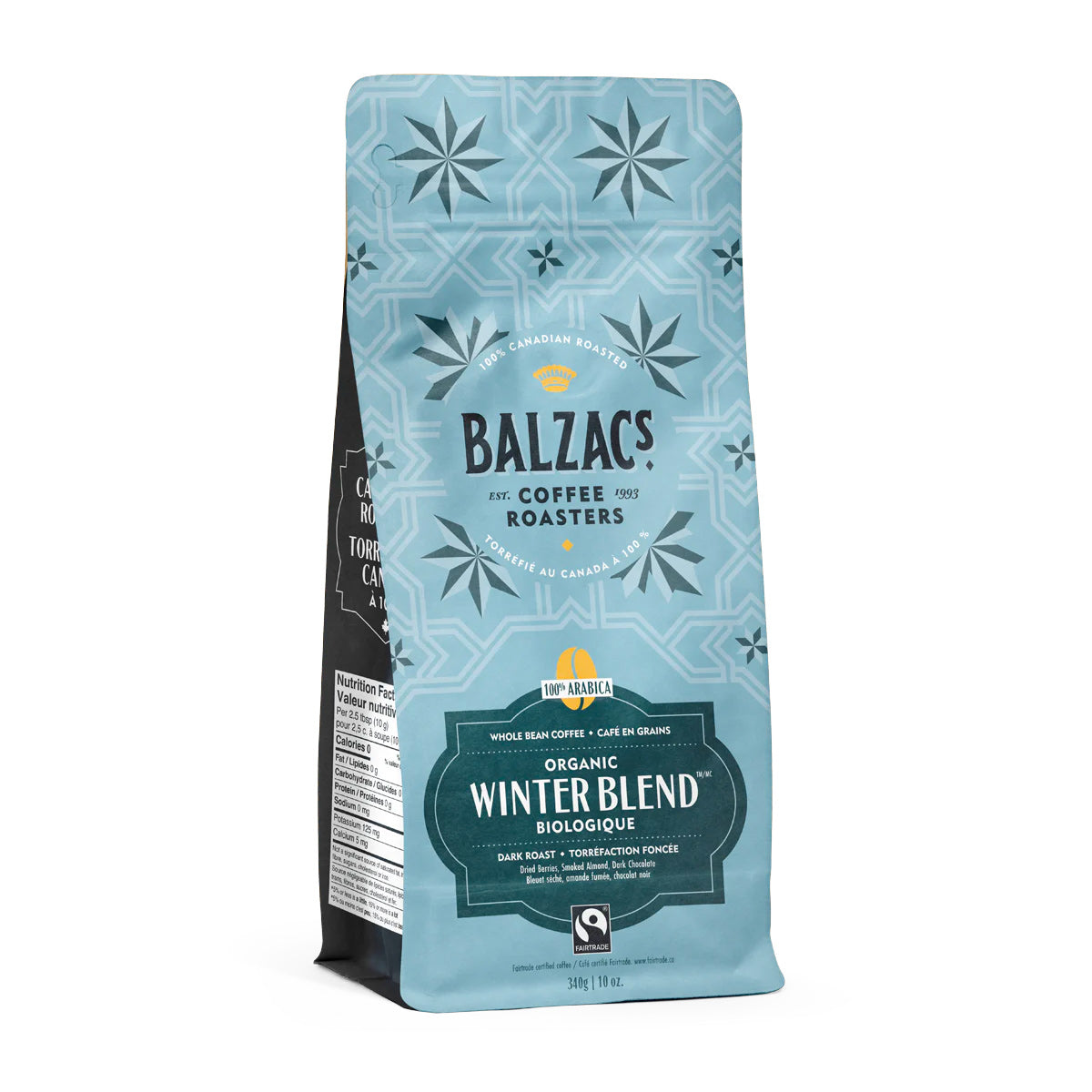 Balzacs Coffee Roasters Winter Blend Whole Bean Coffee, 12 oz - Premium Dark Roast Coffee Beans for Cold Brew, French Press & Espresso - Perfect for Holiday Gifts & Cozy Winter Mornings