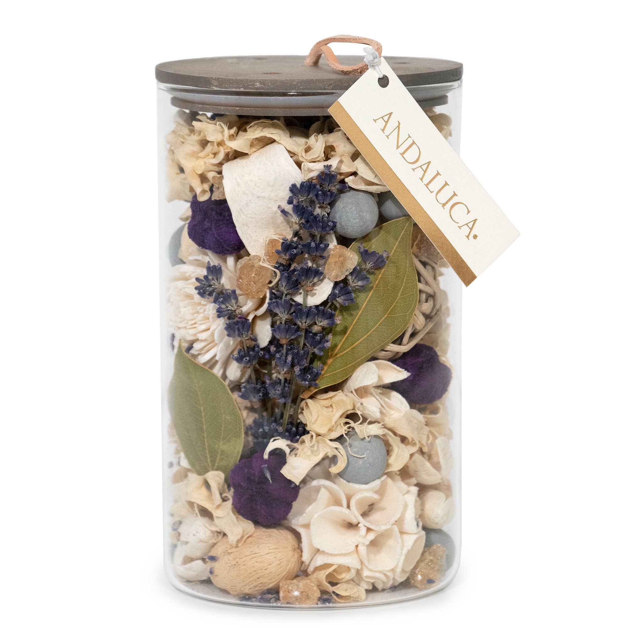Natural Amber Lavender Potpourri Jar - Handmade Aromatherapy Home Decor for Relaxation & Stress Relief | Perfect for Living Rooms, Bedrooms & Bathrooms