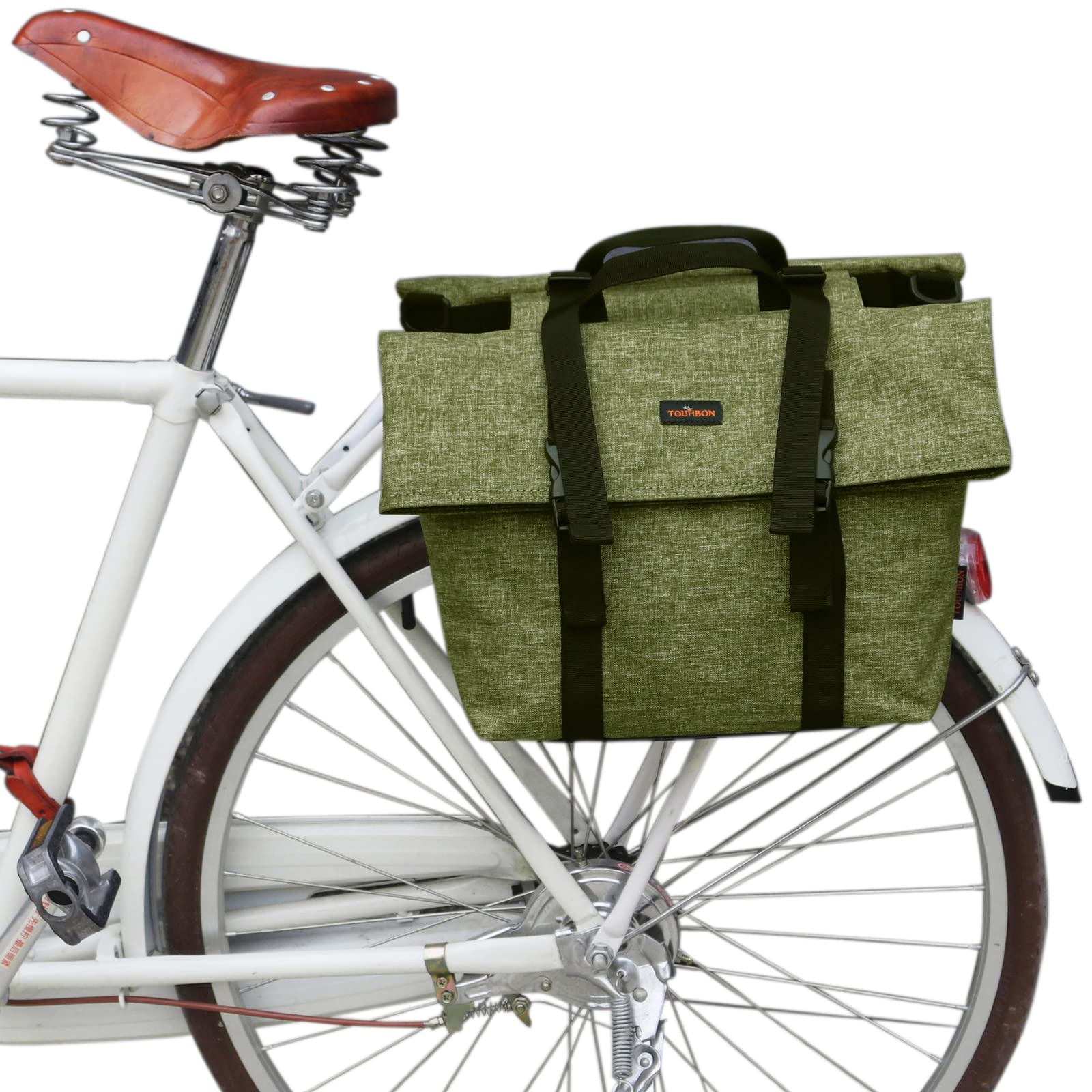 TOURBON Waterproof Bike Seat Bag - Cycling Rear Pannier for Outdoor Bicycle Accessories | Perfect for Commuting, Mountain Biking & Long Distance Tours