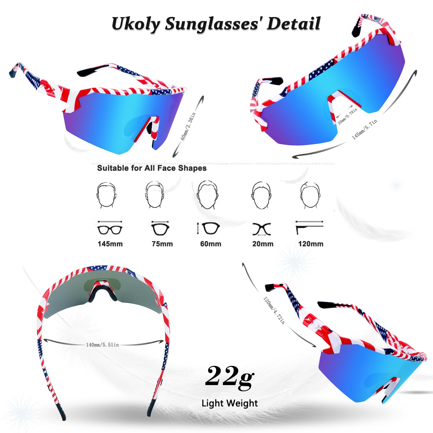 Ukoly Polarized Sports Sunglasses for Men & Women - UV400 Protection, TR90 Frame - Baseball, Running, Cycling, Outdoor Activities - Lightweight & Durable for All-Day Comfort