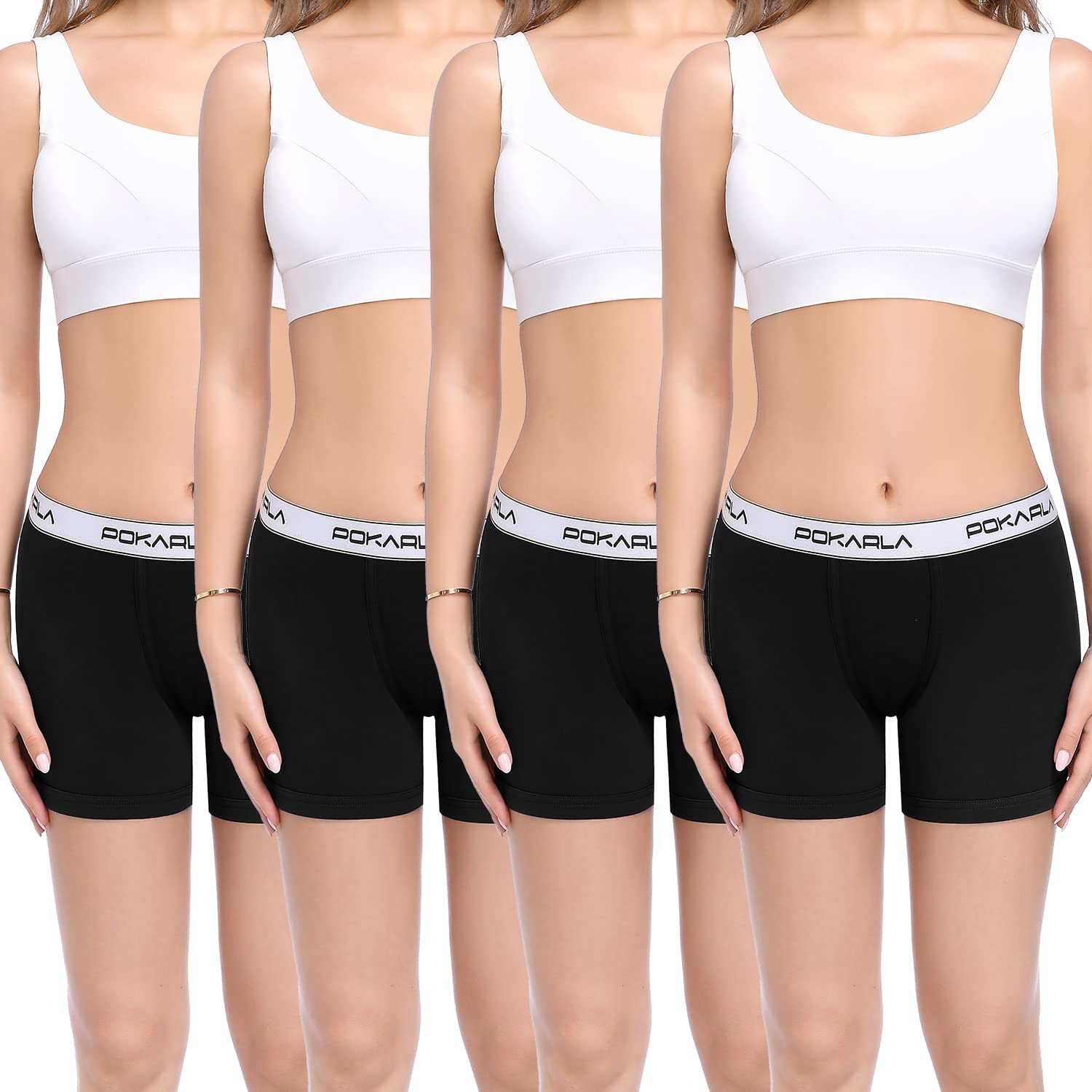 POKARLA Women's Cotton Boxer Briefs 4.5