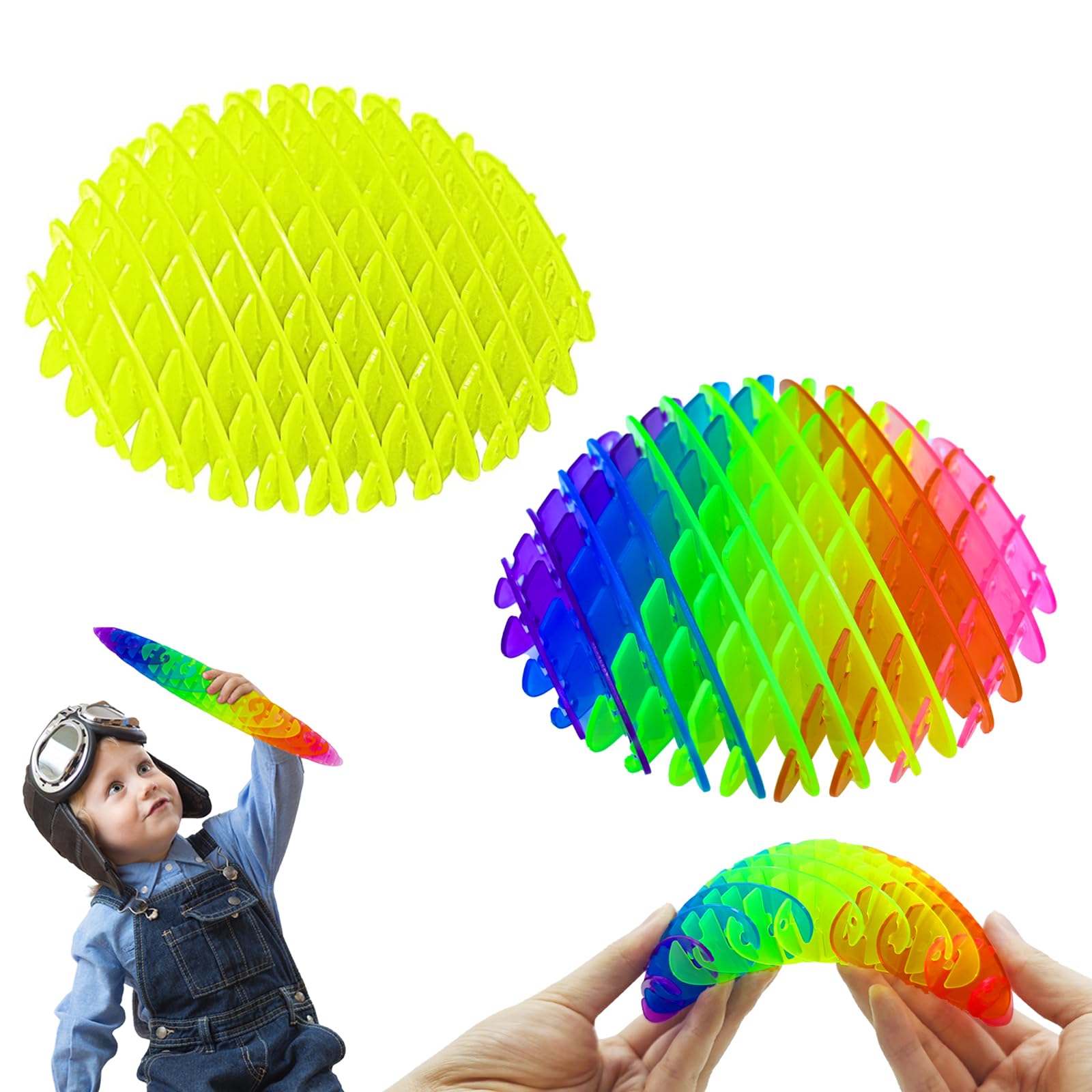 2 Packs Fidget Worm Toy - Stress Relief Sensory Toys for Kids & Adults, 3D Printed Elastic Squeeze Worm Desk Toy for Anxiety Relief, ADHD Focus Aid - Perfect for Office, School, Home Use and Travel