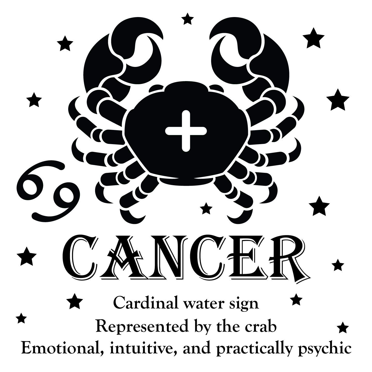 Removable Vinyl Decal Sticker - Cardinal Water Sign (Crab) for Home Decor | Emotional, Intuitive & Psychic Design | DIY Wall Art for Bedroom, Nursery, Office | Easy Peel & Stick Application