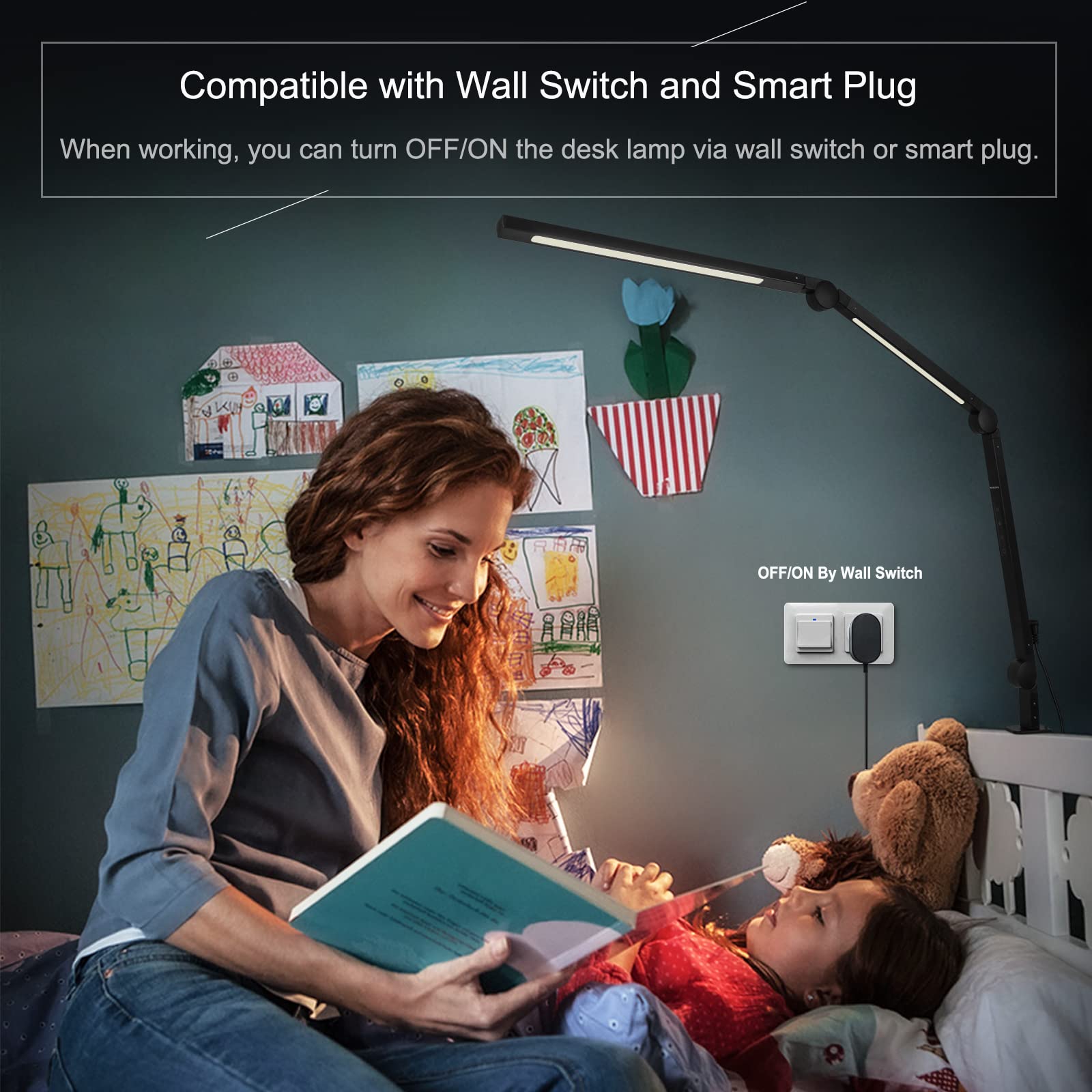 LED Desk Lamp with Clamp - Adjustable Brightness & Color Temperature, Touch Control, Memory & Timer Function, Swing Arm Architect Light for Home Office, Study, Reading, and Workstation Use