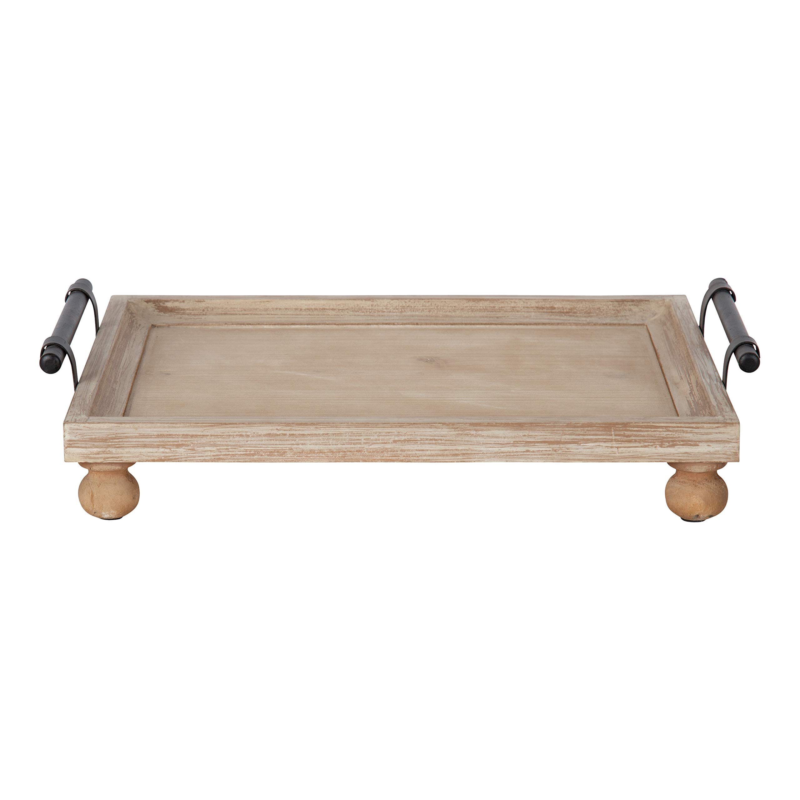 Farmhouse Wood Tray 12x16 - Rustic Brown for Coffee Table Decor