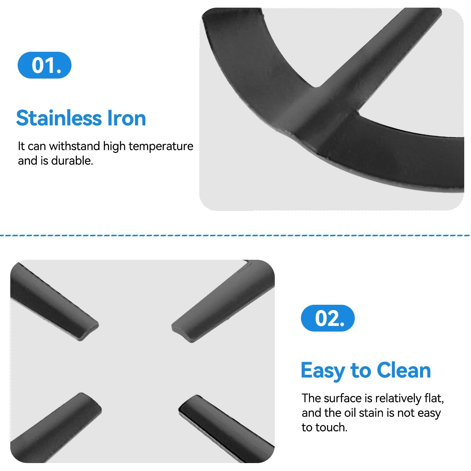 2 Pack Black Moka Coffee Pot Shelf - Stainless Steel Wok Ring Organizer for Pots & Pans - Round Stove Pot Holder Gas Range Support Rack - Kitchen Storage Solution for Coffee Makers, Woks & Cookware