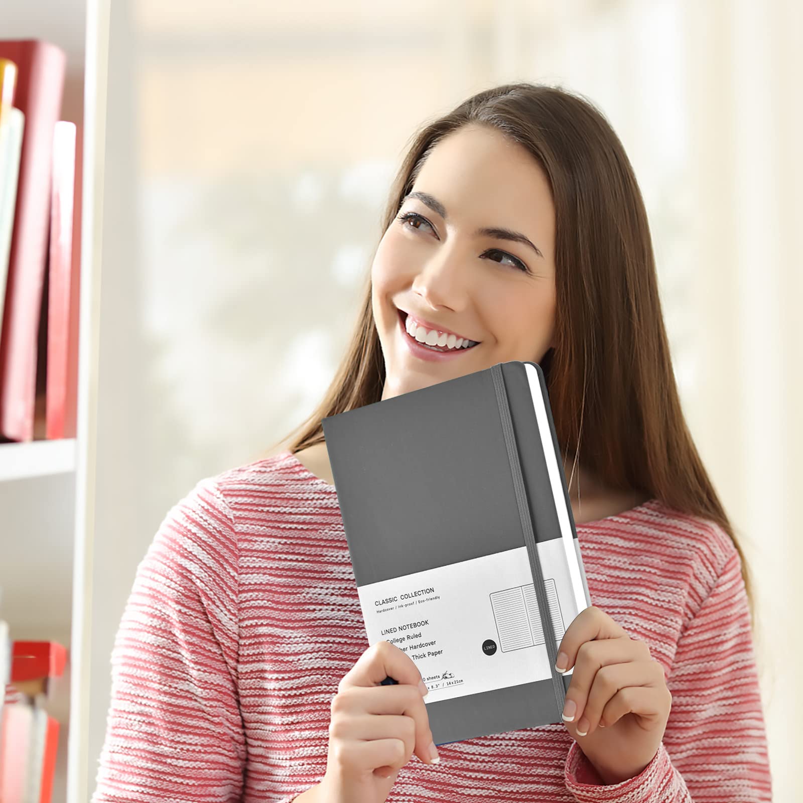 Coopay 24 Pack A5 Lined Hardcover Notebooks - 160 Pages, 100GSM Thick Paper, 8.3 x 5.5 Inch Leather Journals for Writing, Office, School & Business | Bulk Journals for Men & Women (Gray) - Perfect for Note Taking, Journaling, Meetings & Gift Giving