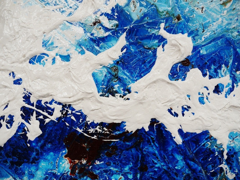 Abstract Blue Wall Art - Modern Home Decor for Living Room & Office - Inspirational Canvas Painting