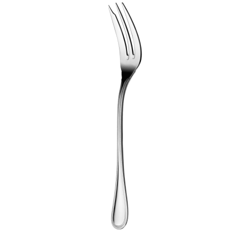 Christofle Large Perles Serving Fork - Elegant Stainless Steel Tableware for Fine Dining & Entertaining
