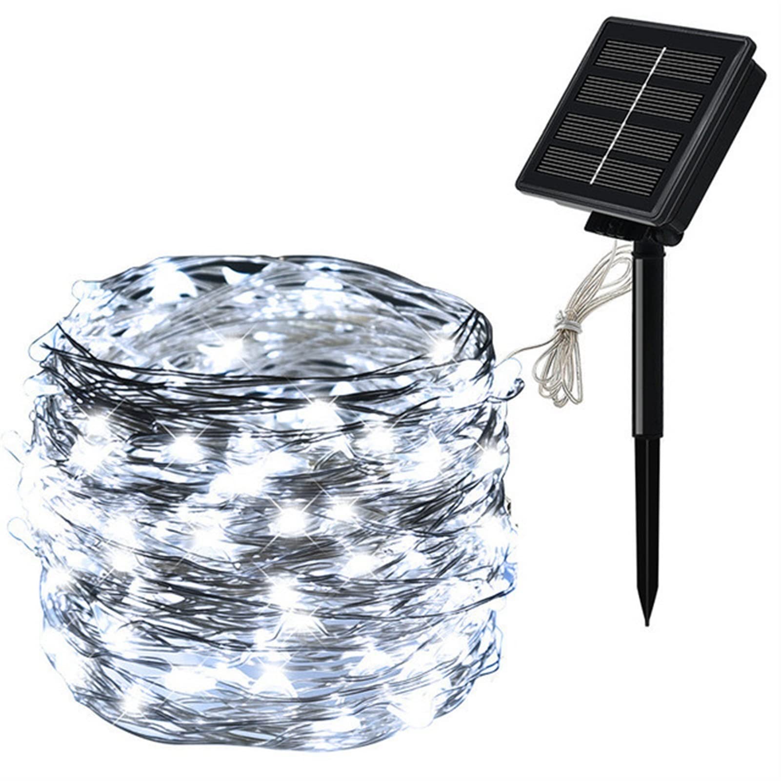 BZGWECD 20M 200LED Solar String Lights Waterproof Outdoor Fairy Lights with 8 Lighting Modes - Perfect for Garden, Wedding, Christmas, Party, Patio, Backyard Decor (White) | Solar Powered & Weatherproof for Year-Round Use