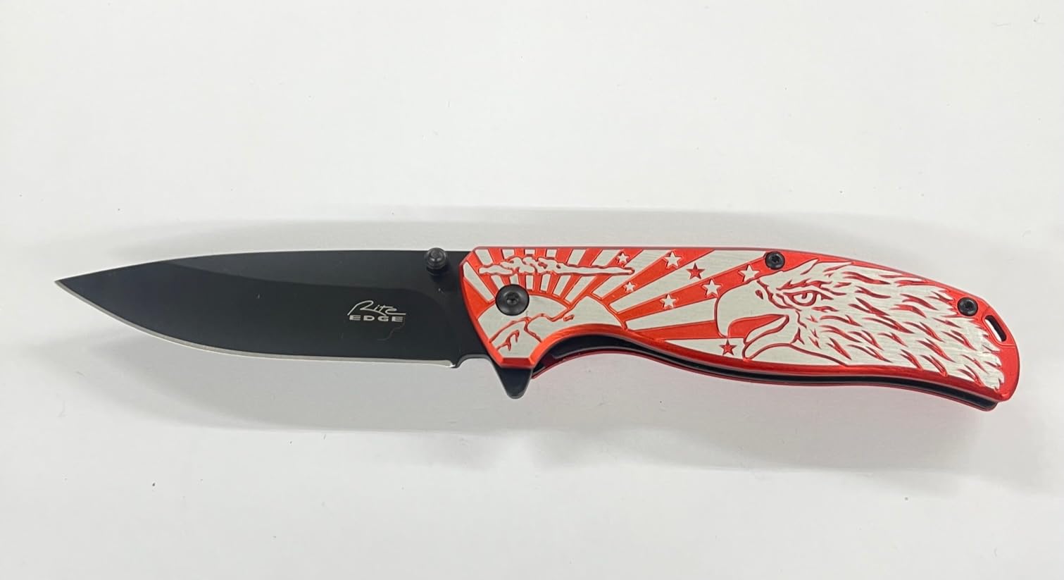 Personalized Laser Engraved Eagle Pride Folding Knife - Custom Father's Day Gift, Graduation Present for Men - Free Engraving (Red) - Perfect for Camping, Hiking & Outdoor Adventures