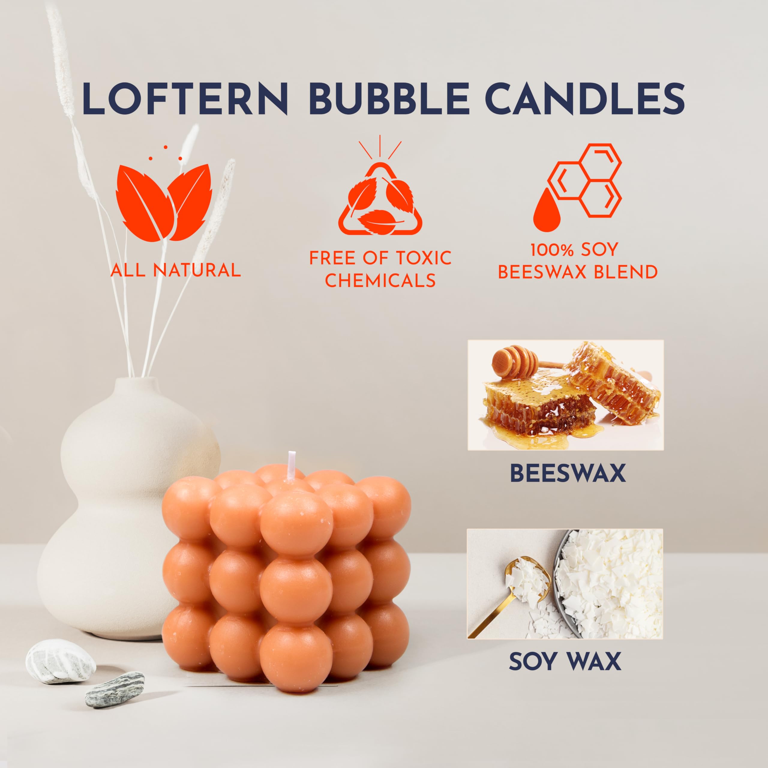 Loftern Scented Soy Wax Bubble Candle - Handmade Home Decor for Relaxation