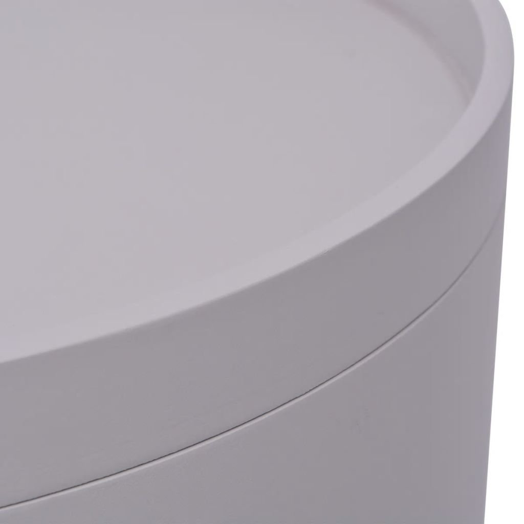 Modern Round Side Table with Serving Tray - 15.6
