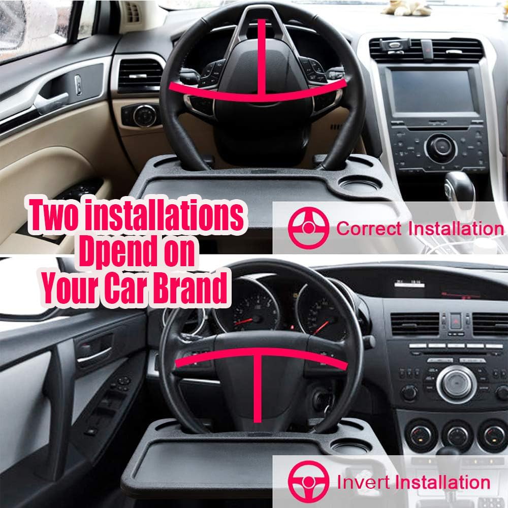 XINDELL Steering Wheel Tray - Portable Food Tray & Laptop Holder for Cars, Trucks & Vans | Compatible with Honda, Jeep, Nissan, Ford | Perfect for Eating, Working & Organizing on Road Trips & Commutes