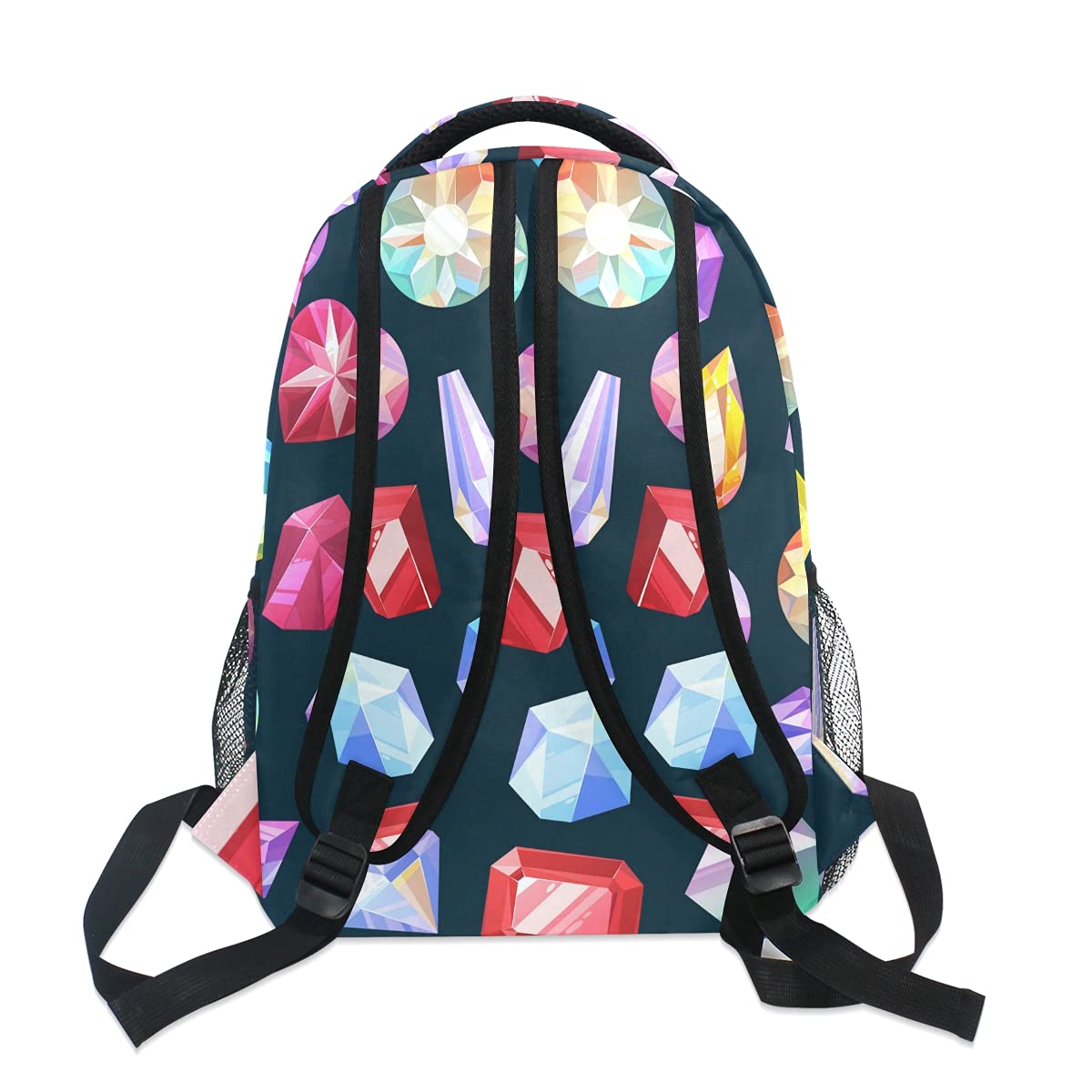 Stylish Gemstone Print Backpack - Durable Laptop Bag for School, Travel & Hiking | Water-Resistant Daypack for Women, Men & Teens | Perfect for Work, College & Outdoor Adventures