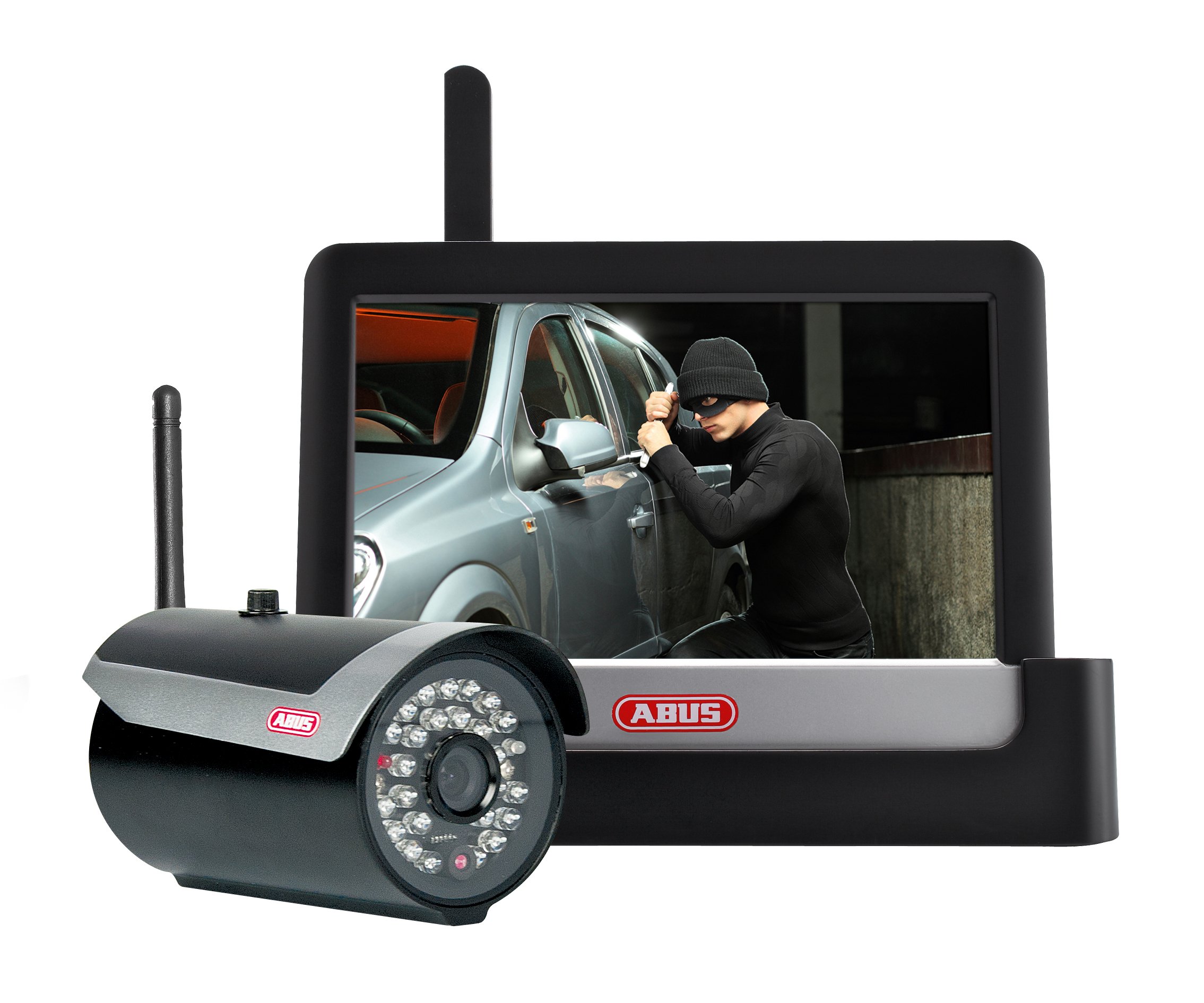 ABUS TVAC16000C 7-Inch Touch Screen Wireless Home Security Camera System with 1 Outdoor Surveillance Camera - Monitor Your Property in HD for Indoor/Outdoor Protection