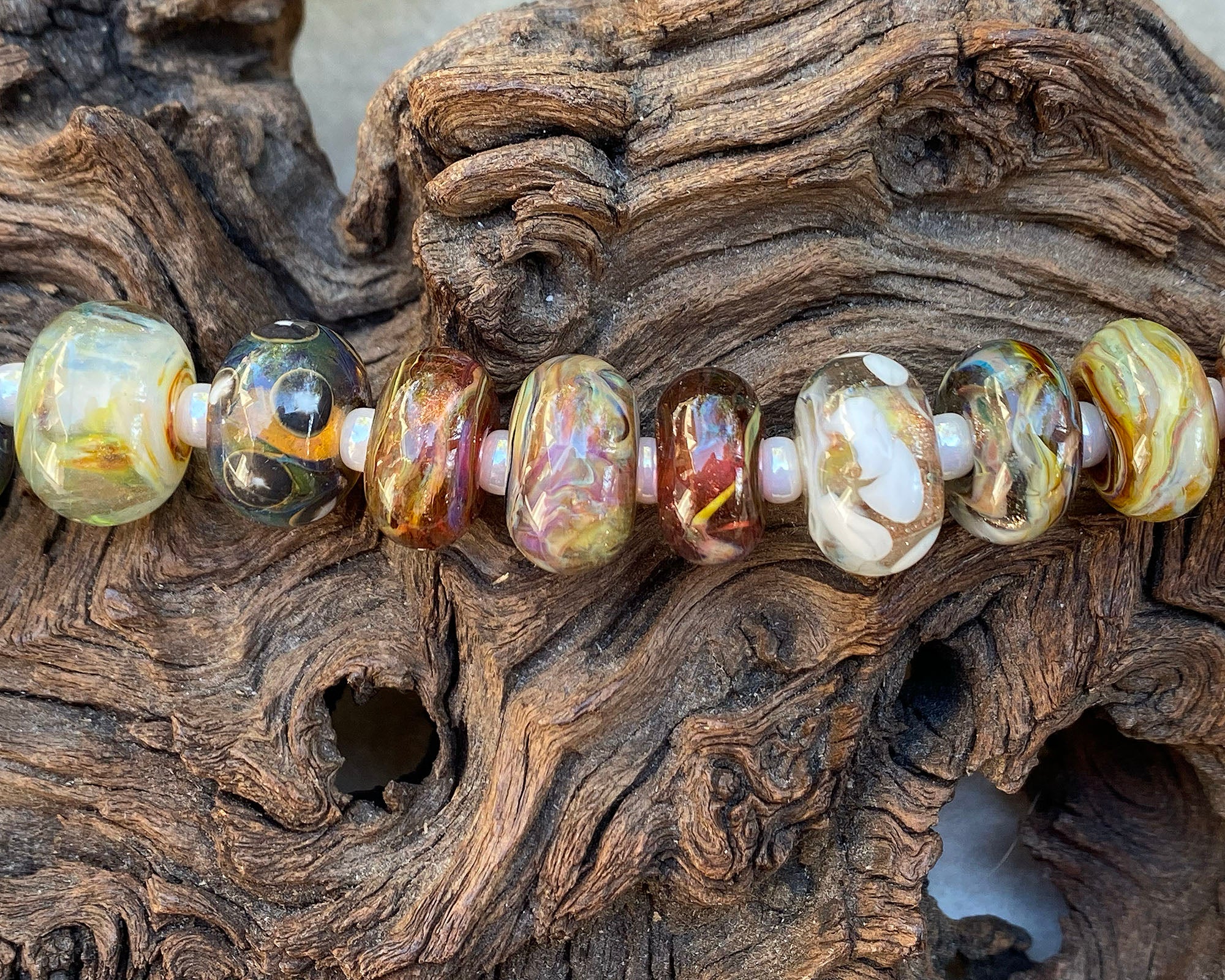 26-Piece Brown Orphan Mix Lampwork Glass Beads Set for Jewelry Making - DIY Bracelets, Necklaces & Craft Projects (SRA)