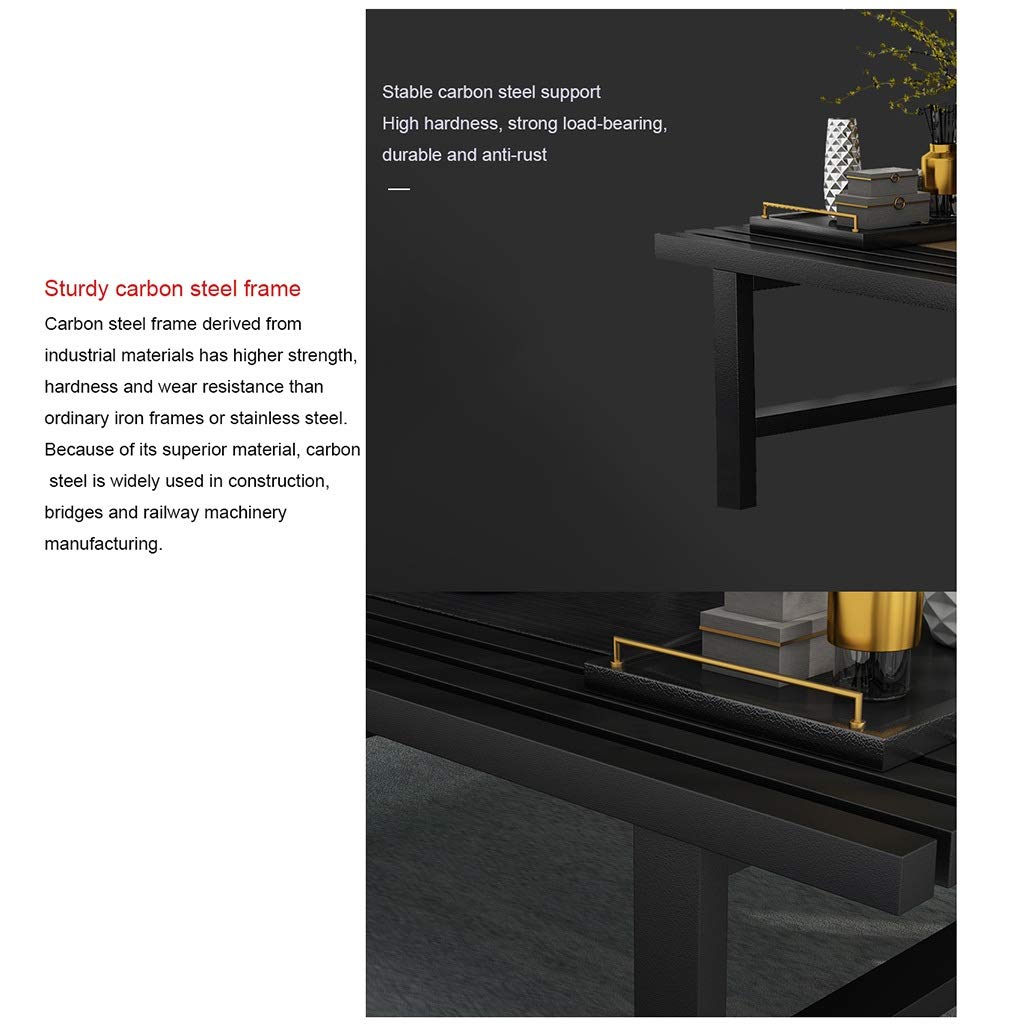 Japanese-Style Low Coffee Table - 100x50x30cm E1 Eco-Friendly MDF Top with Carbon Steel Frame - Modern Living Room, Zen Meditation & Small Space Furniture (Color B)