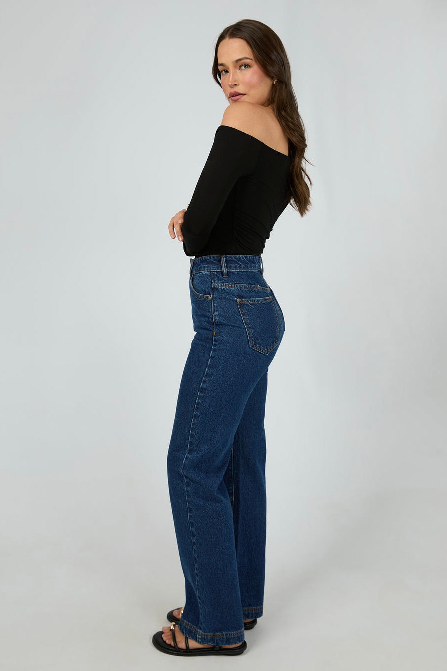 Evie Black Ruched Off Shoulder Long Sleeve Top for Women | Elegant Party & Date Night Outfit | Perfect for Evening Events, Cocktail Parties & Special Occasions