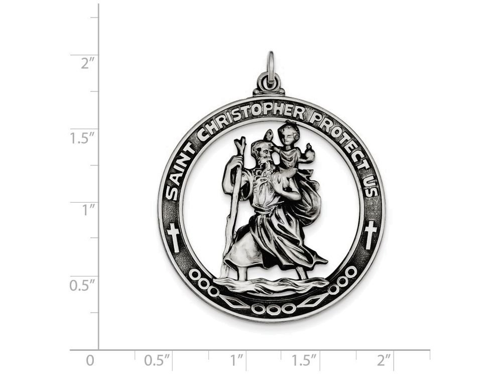FJC Finejewelers Sterling Silver Round Antiqued Medal Pendant Necklace with Chain - Vintage Jewelry for Women, Perfect for Everyday Wear, Gifts & Special Occasions