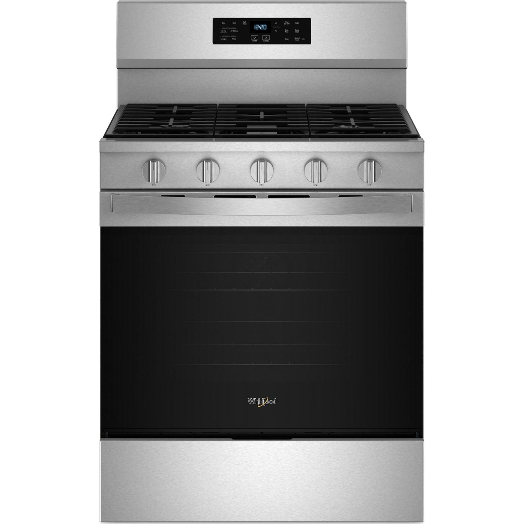 Whirlpool 30-Inch Gas Range WFGS5030RZ - Fingerprint Resistant Stainless Steel Stove with 5 Sealed Burners - Perfect for Home Kitchen Cooking, Baking & Entertaining