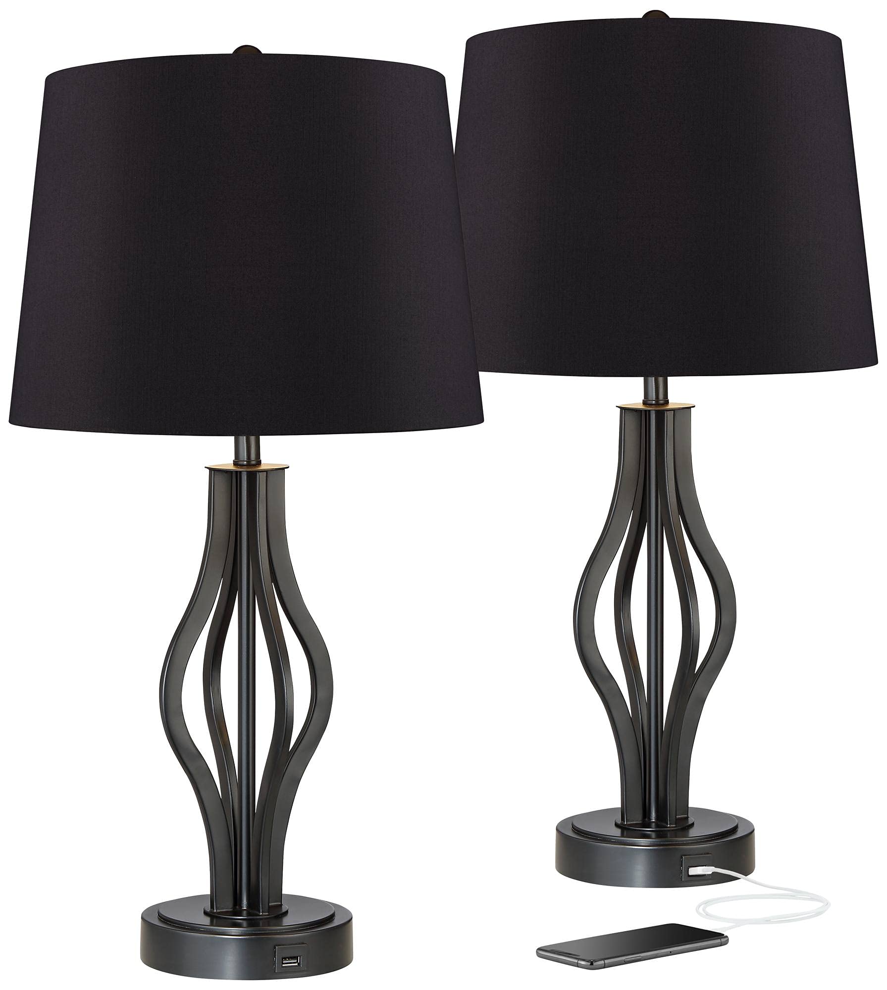 Heather Modern Table Lamps Set of 2 - 25.75