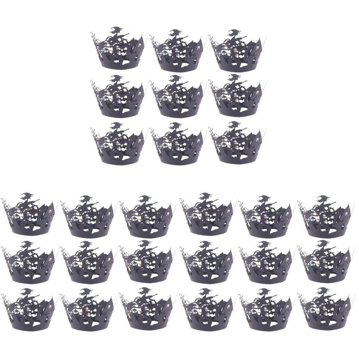 BESTOYARD 60-Pack Halloween Cupcake Wrappers - Spiderweb & Witch Castle Designs for Spooky Party Decorations, Perfect for Halloween Baking, Birthday Cakes, and Themed Dessert Displays