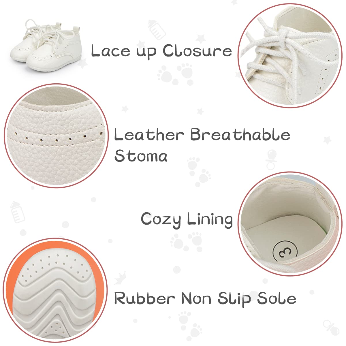 Baby Oxford Shoes - PU Leather Loafers with Soft Sole for Toddlers | Wedding & Dress Occasions