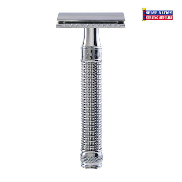 Edwin Jagger DE3D14BL 3D Laser Diamond Safety Razor - Premium Closed Comb Design for Smooth Shaving | Perfect for Men's Grooming, Travel & Gift Giving