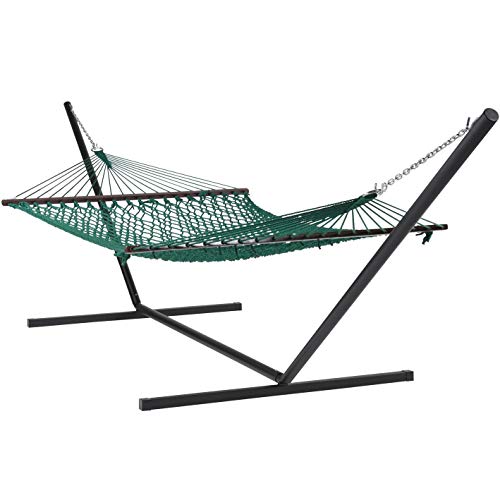 Green Hammock and Black Stand