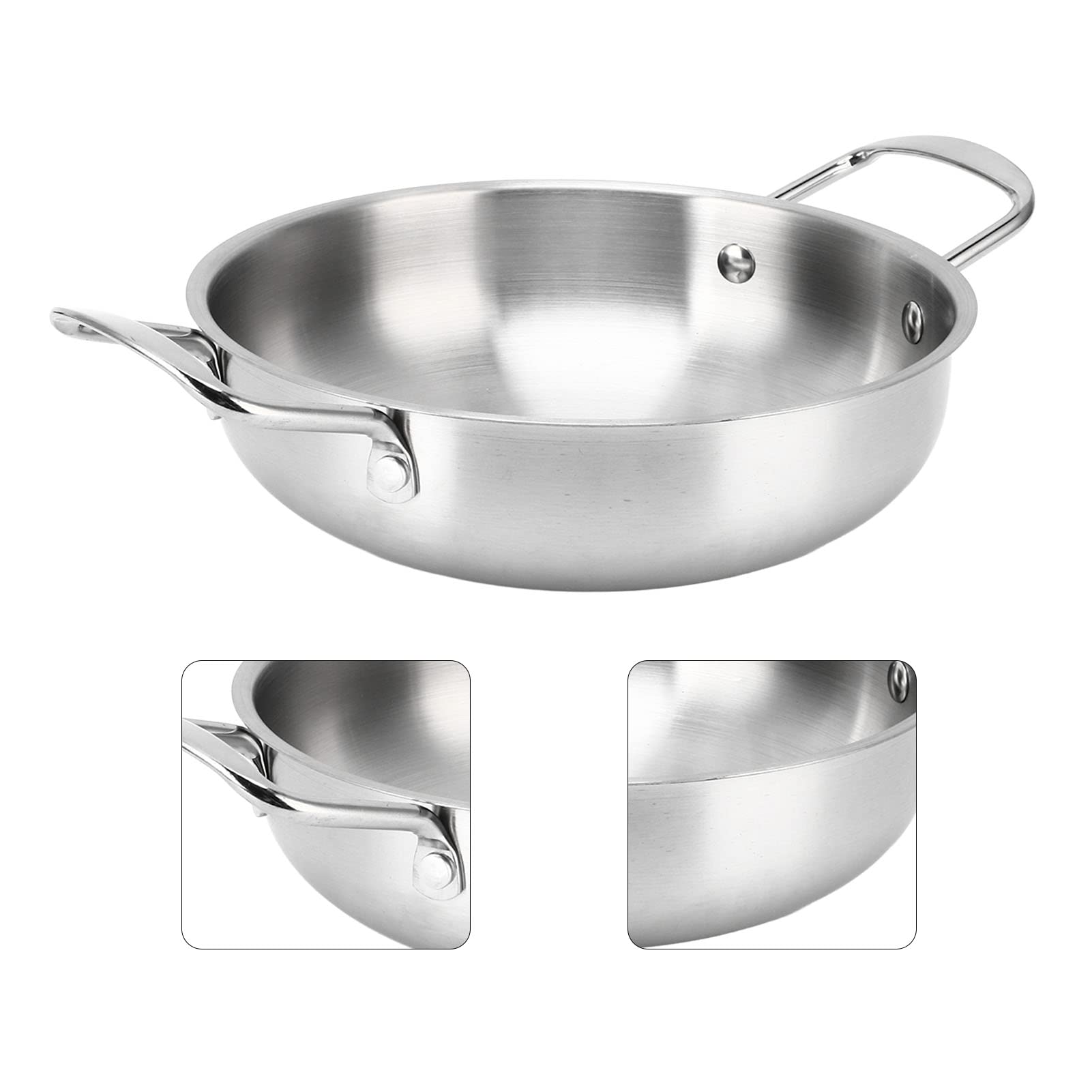 Buachois 26cm Stainless Steel Ramen Pot - Korean Style Even Heat Noodle Cooking Pot for Soup, Seafood & Instant Ramen | Perfect for Home Cooking, Camping & Dorm Use