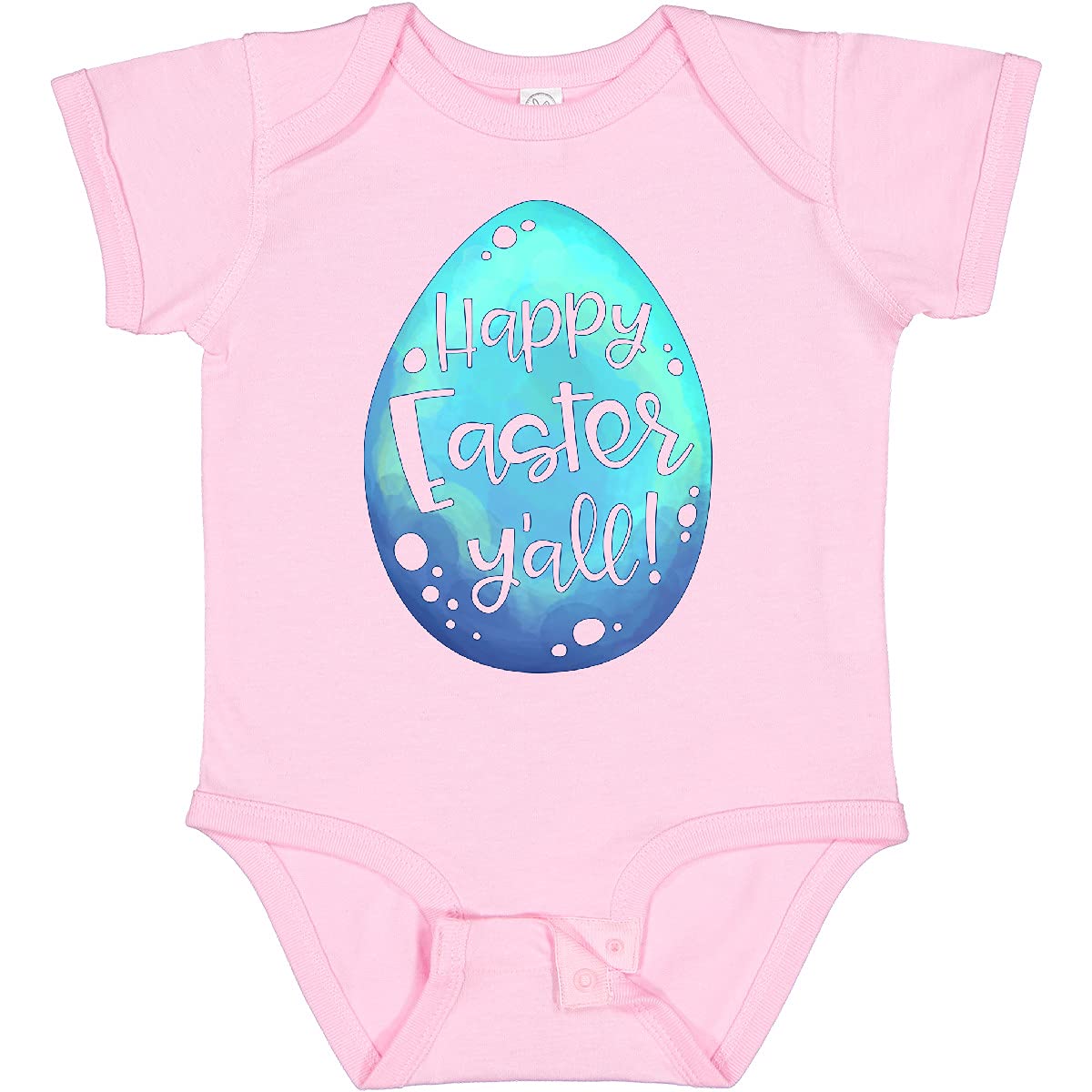 Inktastic Happy Easter Y'all Blue Easter Egg Baby Bodysuit - Cute Easter Outfit for Infants & Toddlers | Easter Sunday, Photo Shoots & Family Gatherings