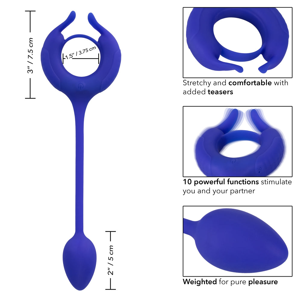 Admiral Vibrating Weighted Cock Ring & Anal Plug Set - Dual Stimulation for Enhanced Pleasure - Perfect for Couples Play & Solo Exploration