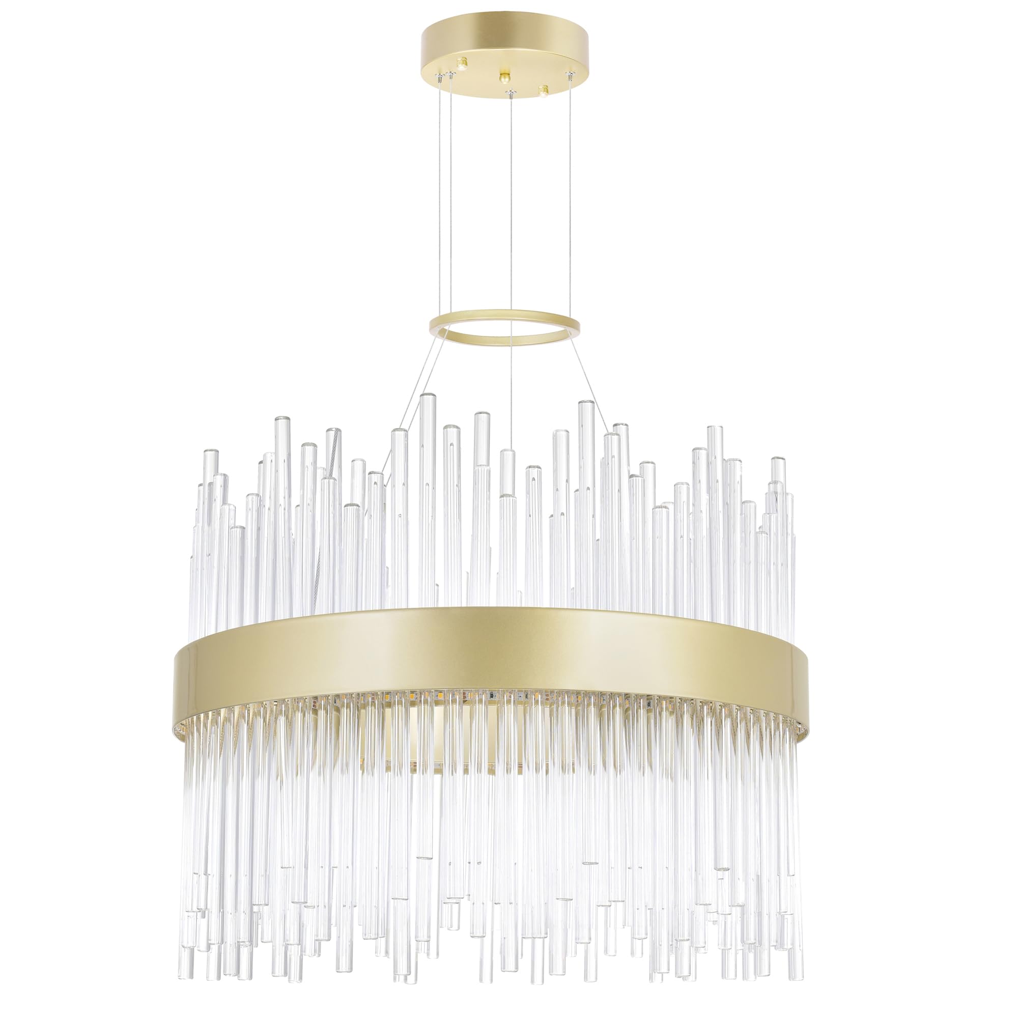 CWI Lighting Genevieve Transitional Metal LED Chandelier in Medallion Gold - Modern Ceiling Light Fixture for Dining Room, Living Room & Bedroom Decor