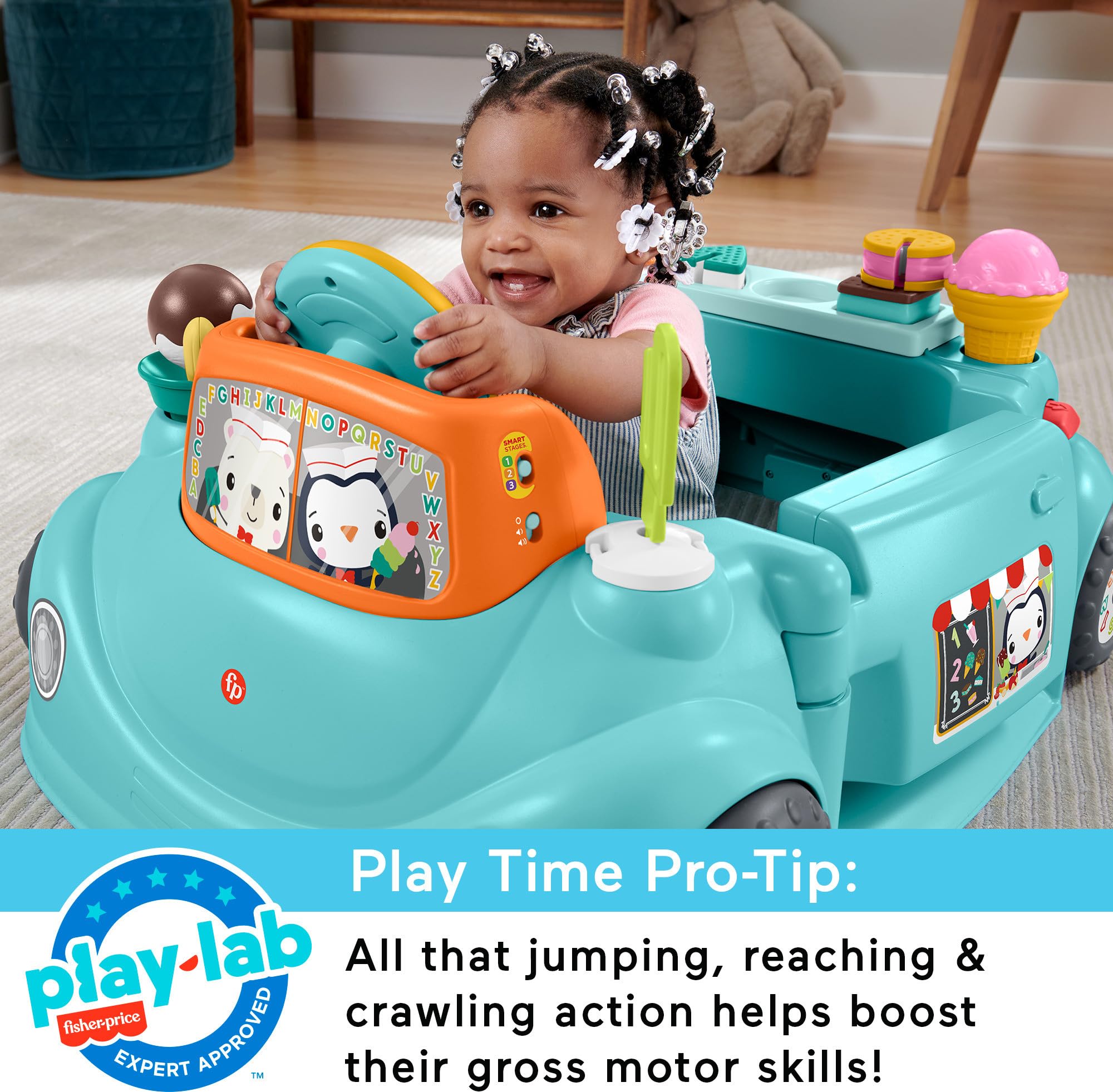 Fisher-Price Sweet Ride 2-in-1 Jumperoo Activity Center with Lights, Sounds & Smart Stages Learning - Baby to Toddler Developmental Toy for Indoor Play & Early Learning