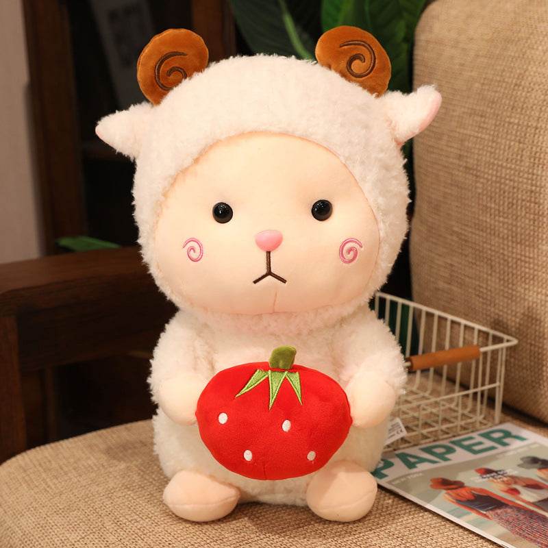 Adorable Kawaii Cuddly Sheep Plush Toy - Soft Fluffy Stuffed Animal for Kids, Girls & Boys - Perfect for Bedroom Decor, Gifts, and Cuddling