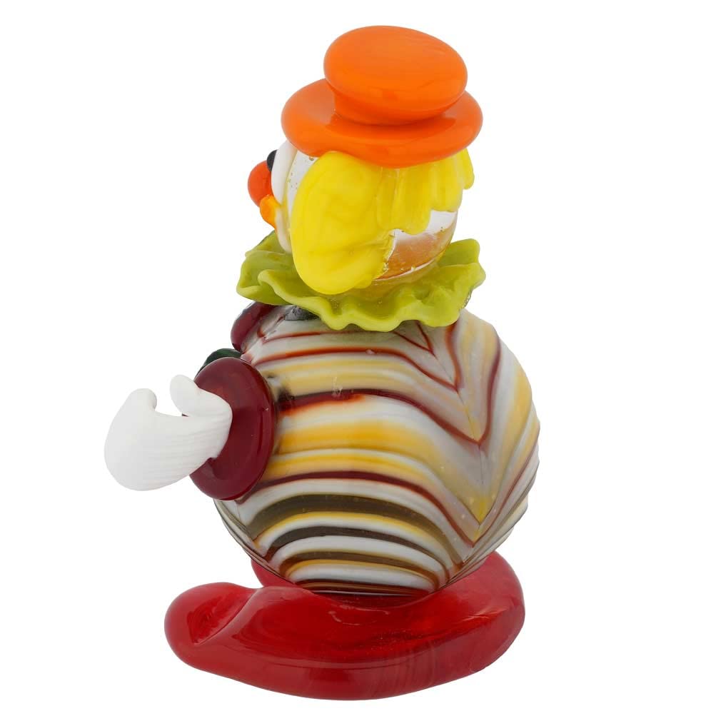 Authentic Murano Glass Clown Figurine - Handcrafted Venetian Art Glass Collectible - Perfect for Home Decor, Gift Giving & Italian Souvenirs