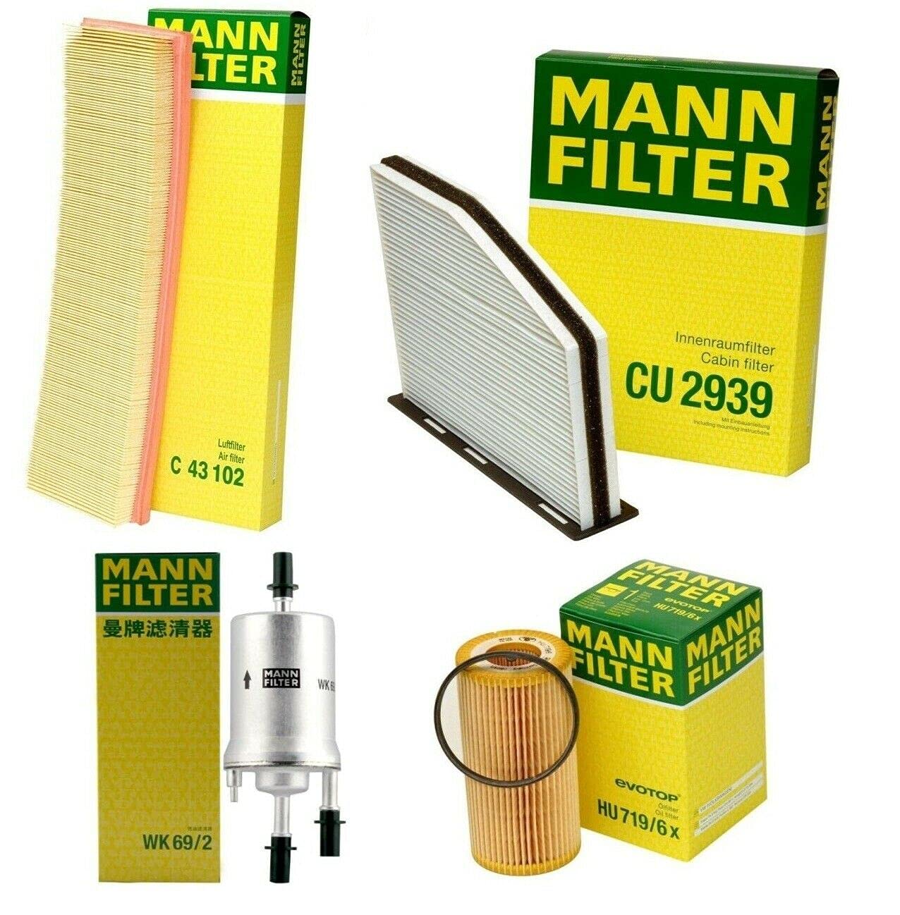 Premium Oil Air Paper Cabin Fuel Filter Service Kit - Compatible with VW Golf Jetta 2.5L (2006-2014) | Engine Protection & Performance Boost | Perfect for DIY Car Maintenance & Tune-Ups