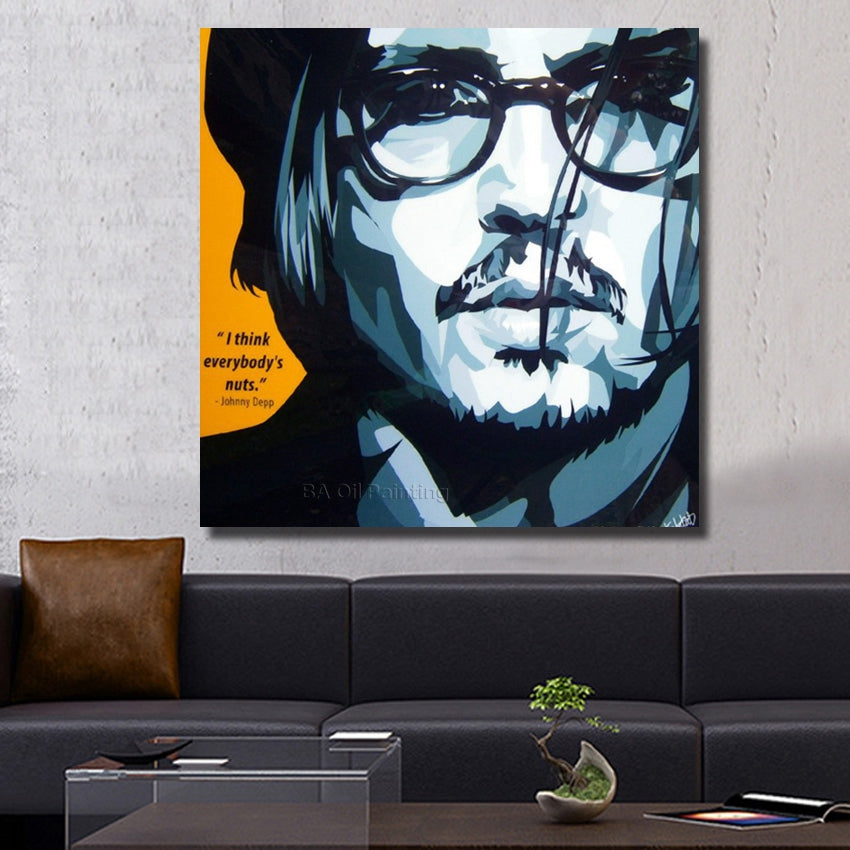 Handpainted Super Star Oil Painting on Canvas - 100% Handmade Wall Art Decor for Living Room, Bedroom & Office | Unique Home Decoration Gift for Housewarming, Birthday & Wedding
