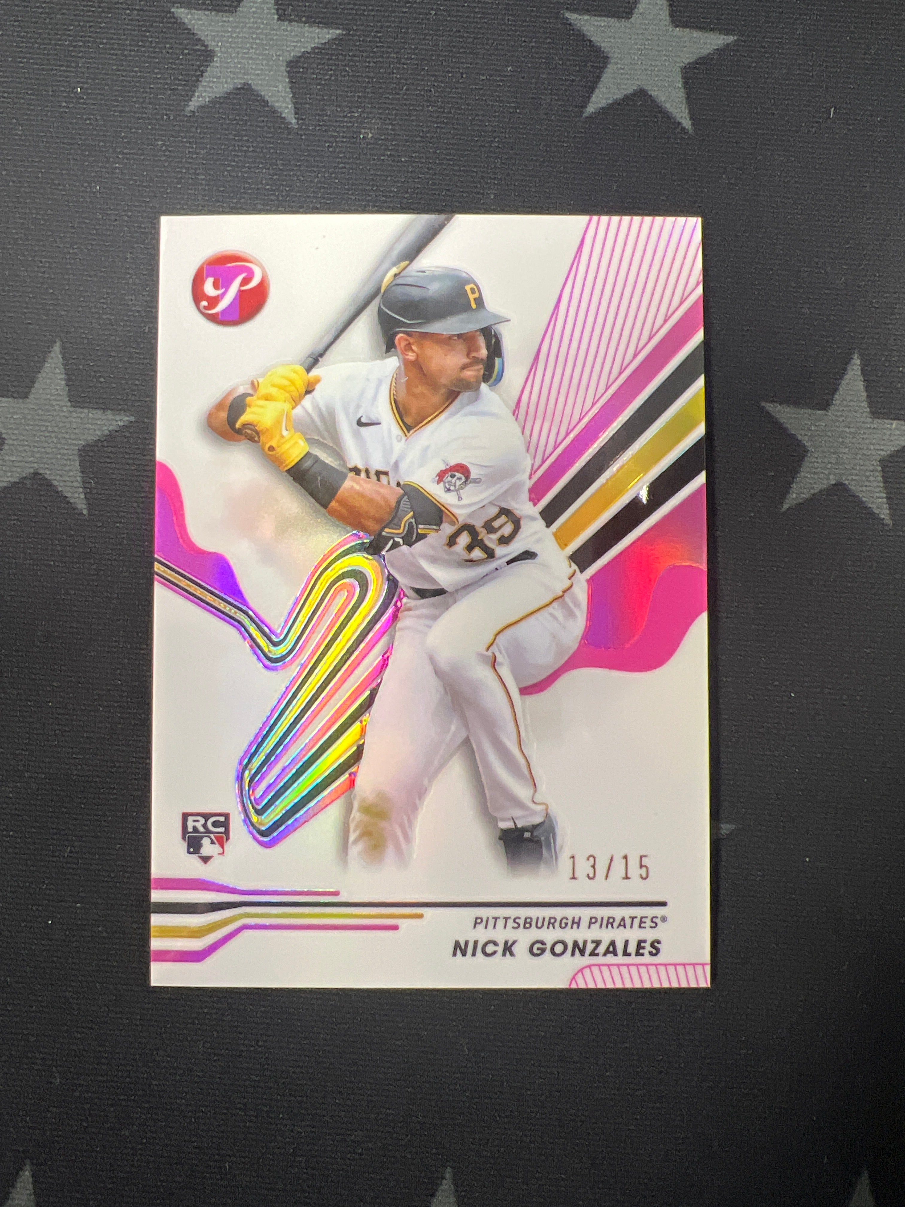 2024 Topps Pristine Nick Gonzales Rookie Card #128 Pink Refractor /15 - Rare Collectible for Baseball Fans & Card Investors