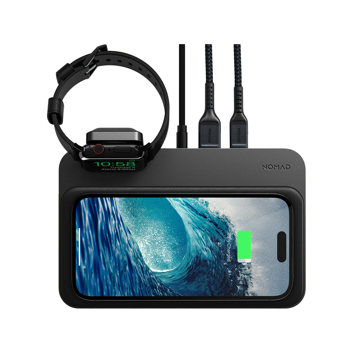 NOMAD Base Station for Apple Watch Edition V4 - Wireless Charging Stand for iPhone & Apple Watch - Perfect for Home, Office & Travel